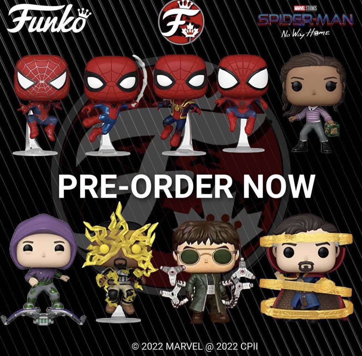 PSnSpideyParody's tweet photo. Pre-Order #SpiderManNowWayHome #FunkoPOPs Now at https://t.co/4an5xsH7Sn #spiderverse #mutiverse #DoctorStrange #sinsterfive #Sony #MarvelStudios #spiderbros 🕷️🕷️🕷️🕸️🕸️🕸️ 🧙🏻♂️🦎🎃💣🐙⚡️🏝️👨🏻 https://t.co/6dp15mLur2