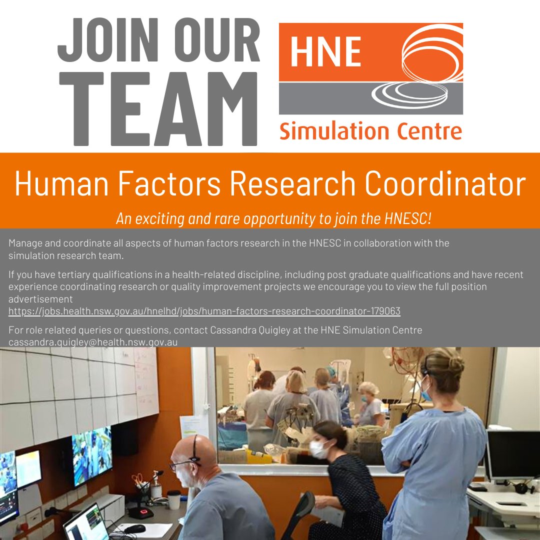 Newcastle Simulation (@newcastlesim) on Twitter photo We're looking for a colleague interested in #humanfactors and #simulationinhealthcare to join us as a researcher in 2023 <a href="/DrGetafix/">Rhys Thomas</a> We're looking for a colleague interested in #humanfactors and #simulationinhealthcare to join us as a researcher in 2023 <a href="/DrGetafix/">Rhys Thomas</a>