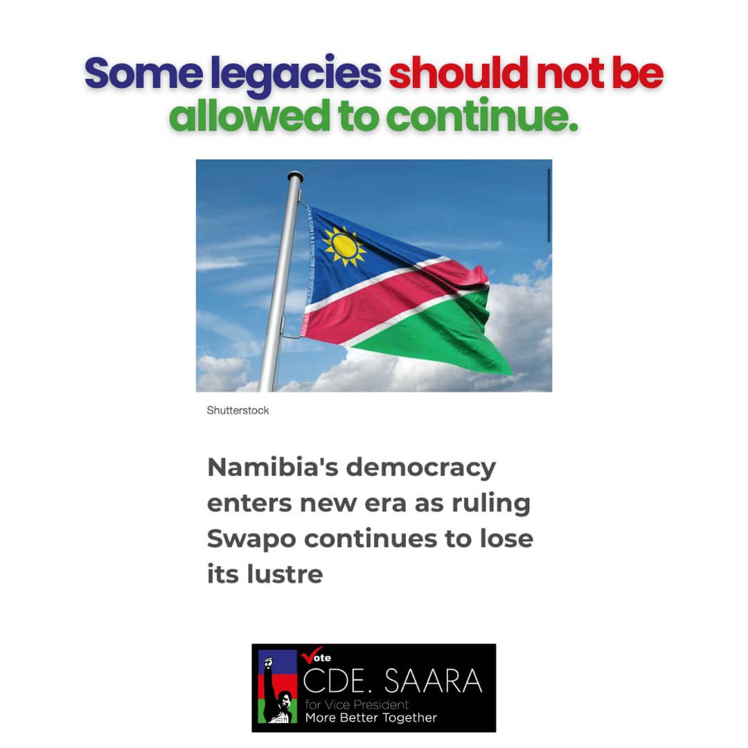 comradesaara's tweet photo. With only 2 days left till the 7th Swapo Party Congress dear Delegates make the right choice for the future of The great Swapo Party.   #VoteCdeSaara #MoreBetterTogether #SaaraForVp #GenerationNext #ObviousChoice https://t.co/t4RB52mZh4