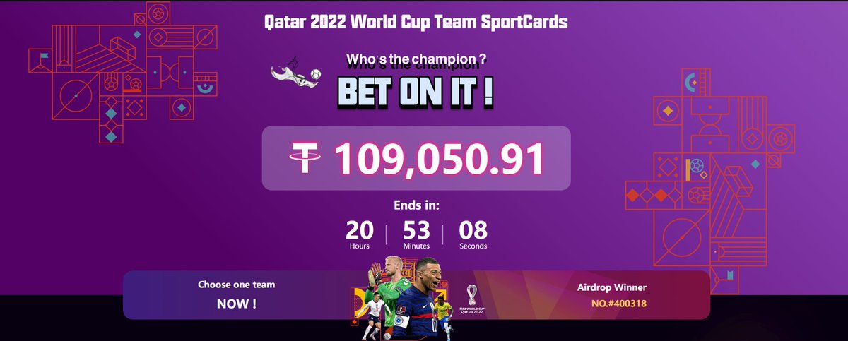 FomoSportsnft's tweet photo. FomoSports #WorldCup NFT 🚀🔥
🏆Mint to Win 💲109,050🚀🤑

👉Choose one team⚽️
👉Get Passive Dividend &amp; Airdrop &amp; Champion pot
👉Last deal can win💲21,810 💰
 
🤑Join DC 💲30,000 Giveaway
DC：https://t.co/hWZi3F2Cqp
Web:https://t.co/innsK4Gs6w https://t.co/yYLUOCvTvF