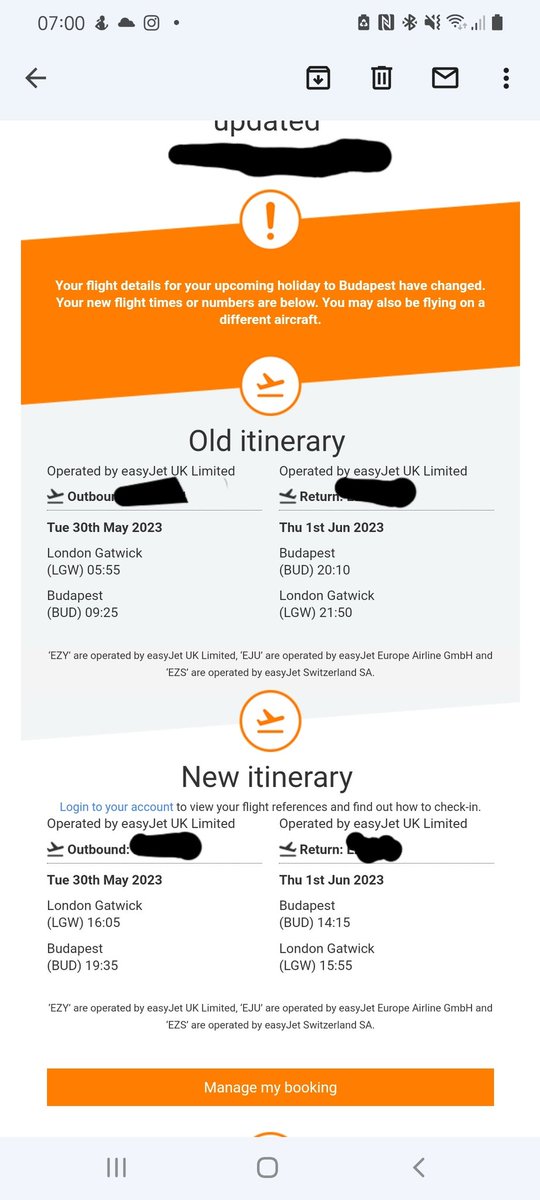 _y0uslut's tweet photo. @easyJet are shit. A 3 day break, changed to a 2 day break, because they decide they can just change the flight times.. by 10 fucking Hours there and 6 hours back 🖕 https://t.co/0fsuWvioKv