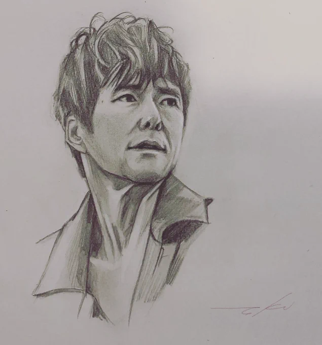 #仮面ライダーblacksun 2話#南光太郎 #西島秀俊 さん#鉛筆画 #freehand 