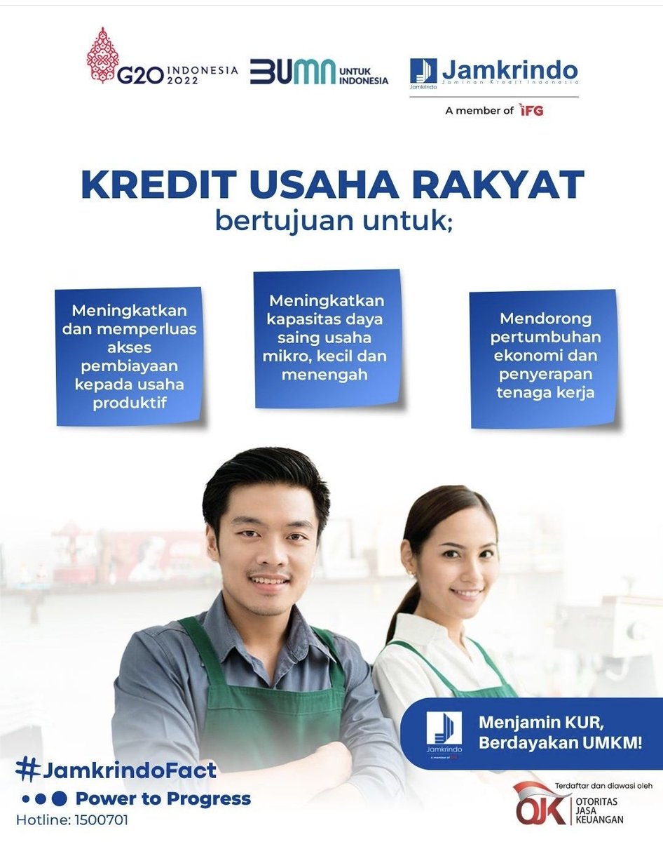 pt_jamkrindo's tweet photo. Sebagai pionir penjaminan kredit, Jamkrindo hadir menjamin Kredit Usaha Rakyat (KUR)
Jamkrindo, solusi UMKM menuju sukses!
Informasi lebih lanjut dapat mengunjungi:
https://t.co/IkKJT6TRS0
hotline 1500701
#Jamkrindo
#PowerToProgress
#BUMNuntukIndonesia
#umkmnaikkelas https://t.co/XOyGNcTLGf