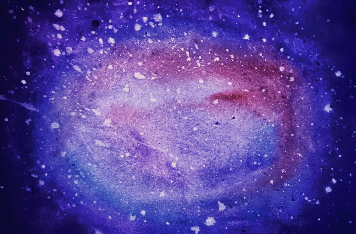 First attempt at painting a #nebula #RoomForImprovement #Watercolor