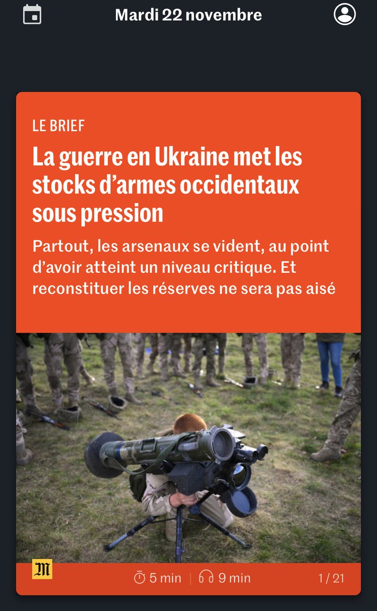 LaMatinale_M's tweet photo. Bonjour, au menu de La Matinale : les stocks d'armes occidentaux sous pression, Kylian Mbappé déjà bien plus qu'un footballeur, le cinquième 49.3 déclenché par Elisabeth Borne, nos idées de séries... 

Pour télécharger notre application : https://t.co/VGWkumJKPb. Bonne lecture ! https://t.co/lgdiwaNtlt