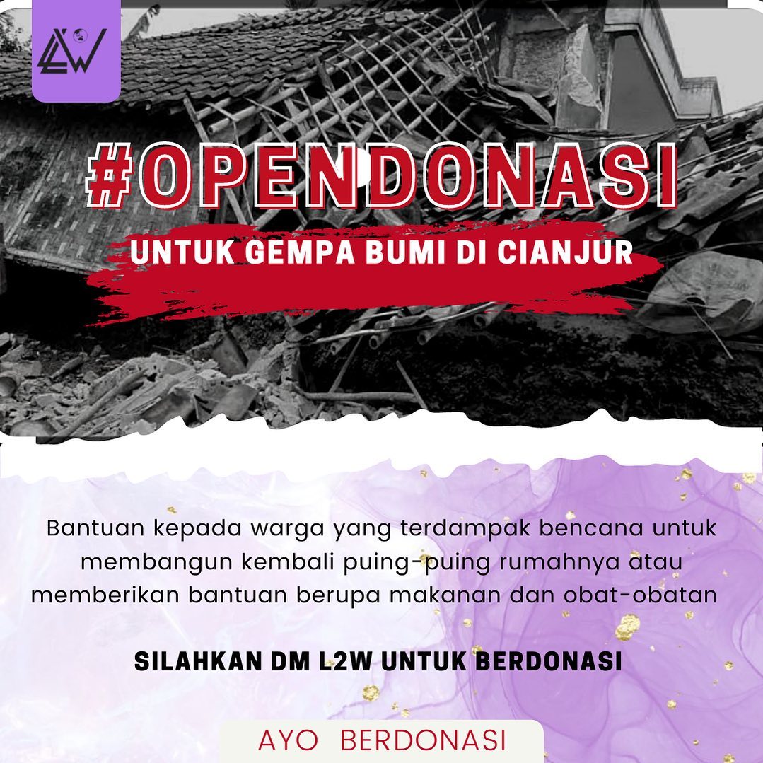 Gempa melanda Cianjur!

Gempa berkekuatan 5.6 SR meluluhlantakkan rumah-rumah warga di sana hingga banyak rumah yang rata dengan tanah.

Untuk itu, marilah kita bergandengan tangan meringankan beban mereka dengan ikut donasi melalui link berikut: kitabisa.com/campaign/pedul… 

#l2w