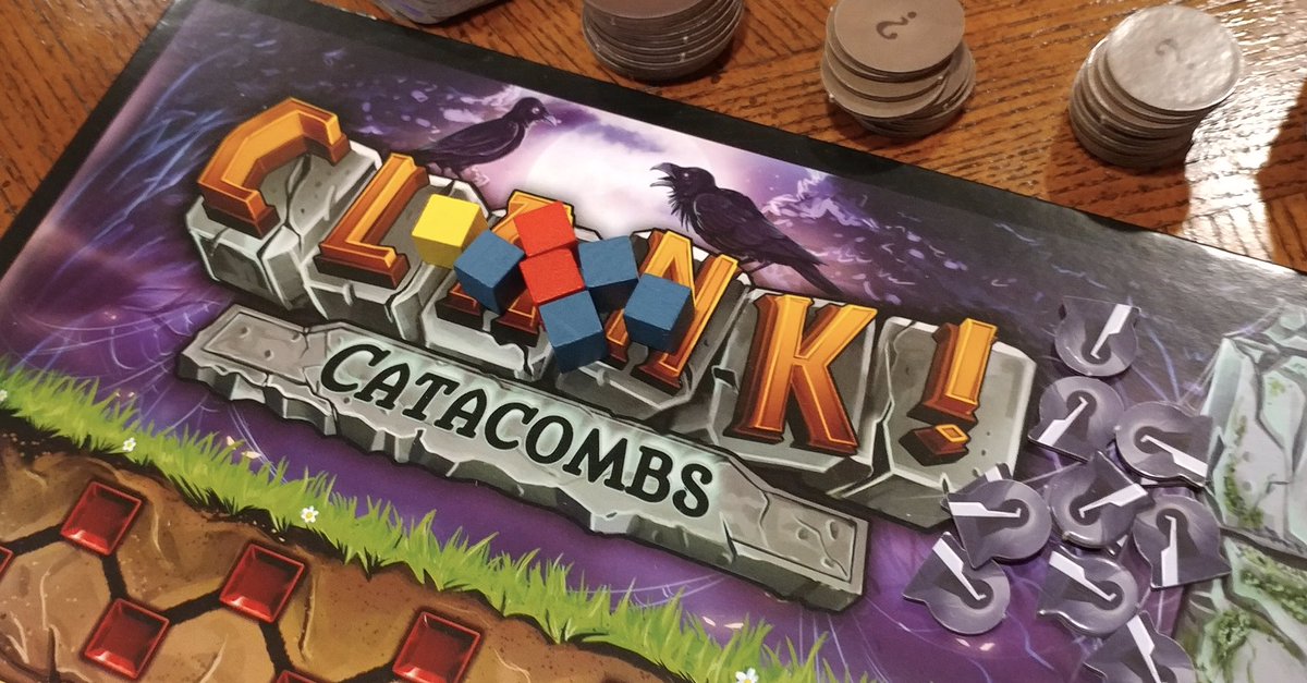 BoardGameBloke's tweet photo. First two plays of Clank! Catacombs by @direwolf at the #VCSBG Monday Night #craftbeer &amp; #boardgames 
Two very different games. 3 out of 4 players scored 0 points in our first play. Too Clanky and too many wight cubes. We were a little wiser &amp; luckier the second time.
#boardgame https://t.co/0LE1sreCWK
