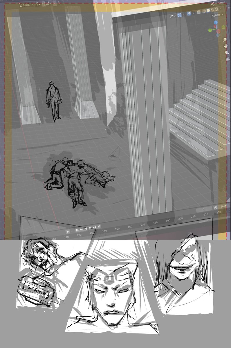 Mixing #Blender3d and Drawing Techniques for my Comics