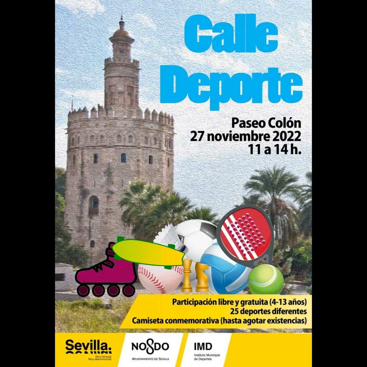 🗓 El próximo domingo 27 colaboraremos en la actividad infantil-juvenil "Calle Deporte" del <a href="/imdsevilla/">IMD Sevilla</a> ⚔️ de 11-14h en el Paseo de Colón ¡Os esperamos! #AEEA #EMFR #VerdaderaDestreza #Esgrima #fencing #hema #esgrimahistórica #escrimeancienne #historicalfencing #Destreza #Sevilla