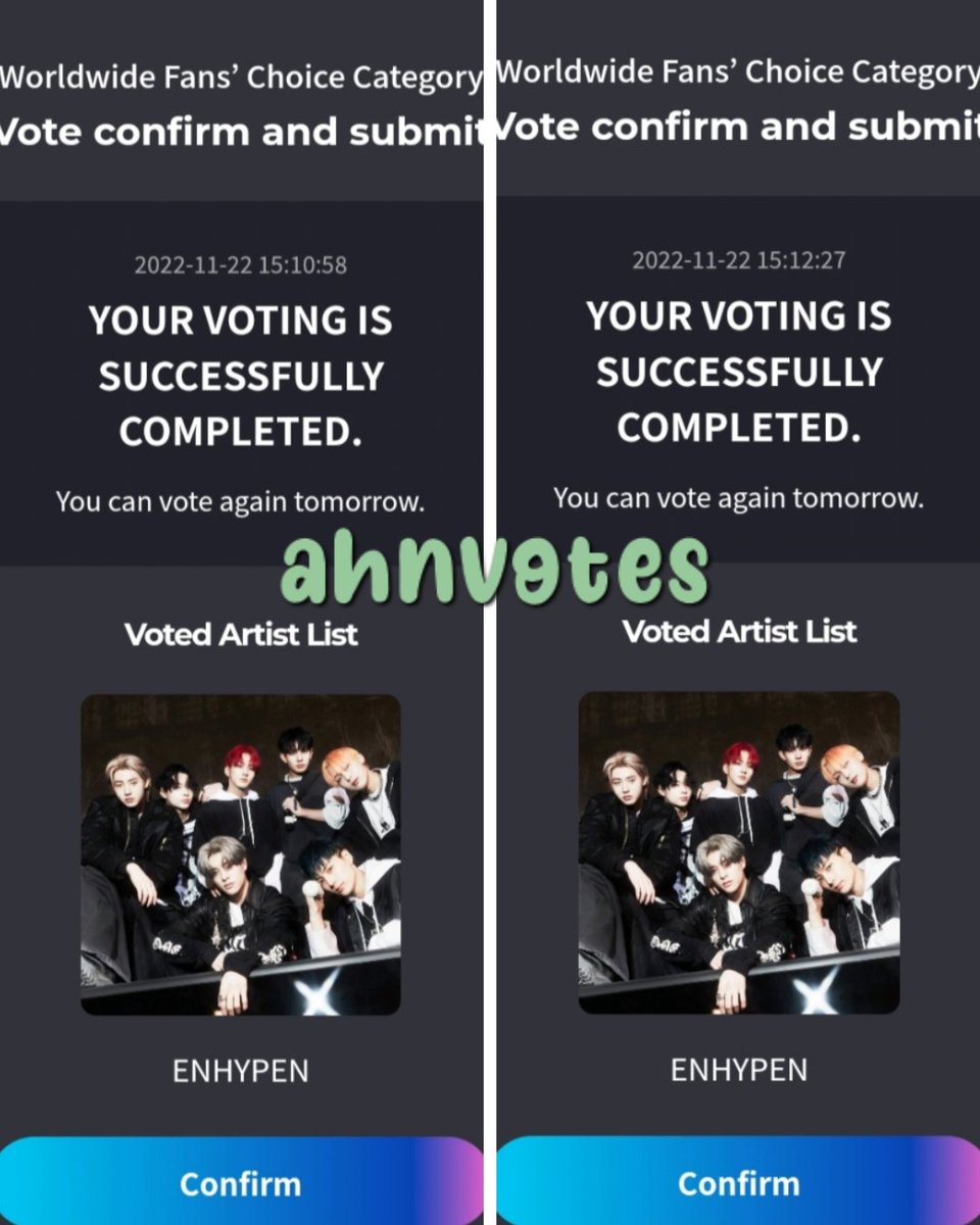 ahnvotes's tweet photo. CONGRATULATIONS! Here's the 5 votes for enhypen 🫶🏻
#ahnproofs https://t.co/FxVsd8zbPf