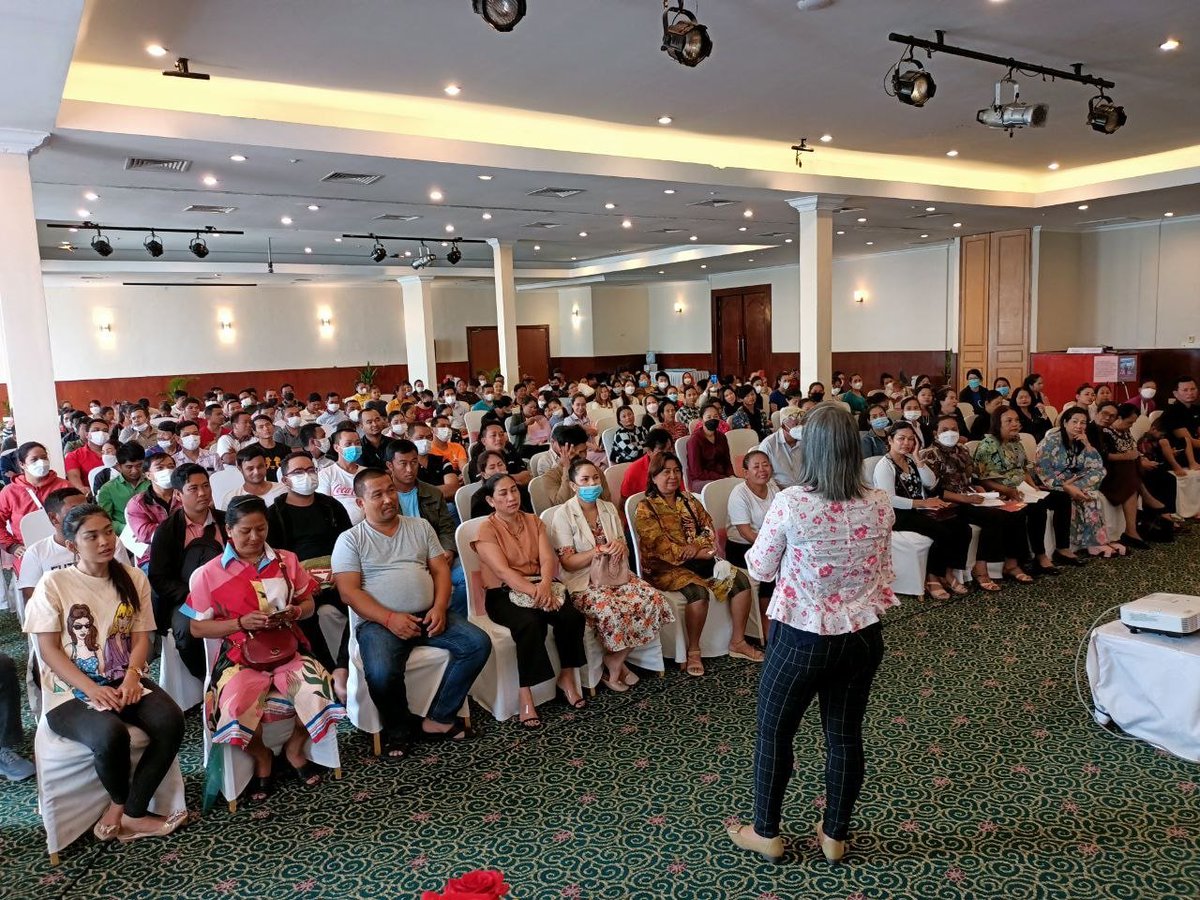 OxfamKH's tweet photo. #WomenKH Workers' Forum on #EmploymentInjury and #Pension Scheme in Phnom Penh co-organized by #OxfamKH and #CFSWF on 20th November to identify key policy challenges and recommendations. #NSSF team also took the opportunity to share the current development of NSSF schemes.... https://t.co/JoV16kBuYJ