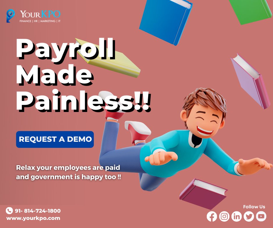 YourKPO_'s tweet photo. Smooth, simple, and super-affordable payroll processing services crafted for your business!

Starting at just ₹ 99/month
Call Us Today!!
Book Demo: https://t.co/AxEDAfUJg3

#bestca #payrollservices #processing #technology #management #hr #bengaluru #mumbai #delhi #gurgaon https://t.co/IYBsdX25O0