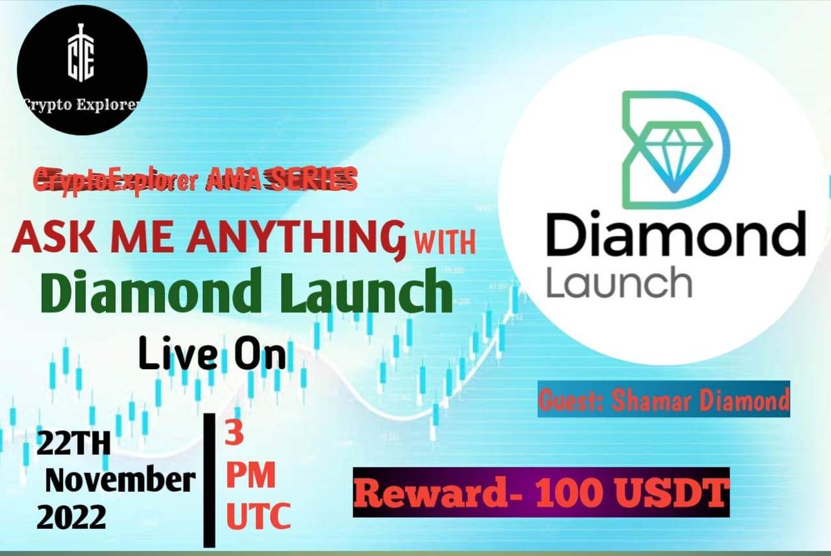 CryptoExplorerT's tweet photo. ⚔️CRYPTO EXPLORER AMA Series With Diamond Launch

 🎁Prize: 100$ 
📆Date:  22th November 2022 
🧭Time: 3:00 PM UTC
🏨 Venue: https://t.co/BE70jOuRj0

〽️ Rules:

1️⃣. Follow 
@CryptoExplorerT
  &amp;
@DiamondLaunch

2️⃣. Like Retweet &amp; Comment Your Questions... https://t.co/CMV6t9sc40
