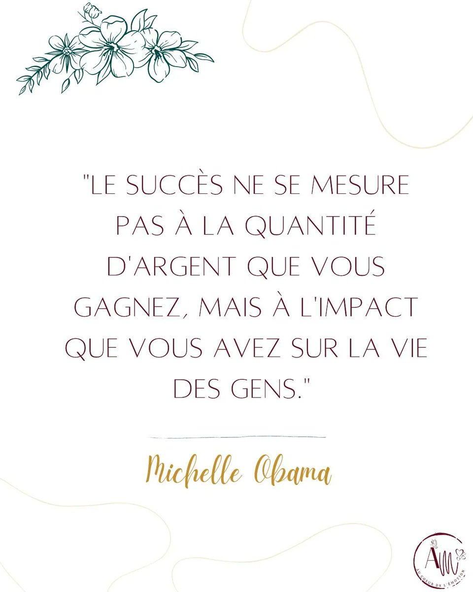 C'est l'une des deux citations que j'ai choisies en première page de mon planner 2023. ♥

⭐️J'en suis tombée amoureuse. Elle fait écho à mes pensées, à ce que j'ai envie de transmettre en tant qu'écrivain et formatrice.

#citation #michelleobama #citationfemmes #auteur
