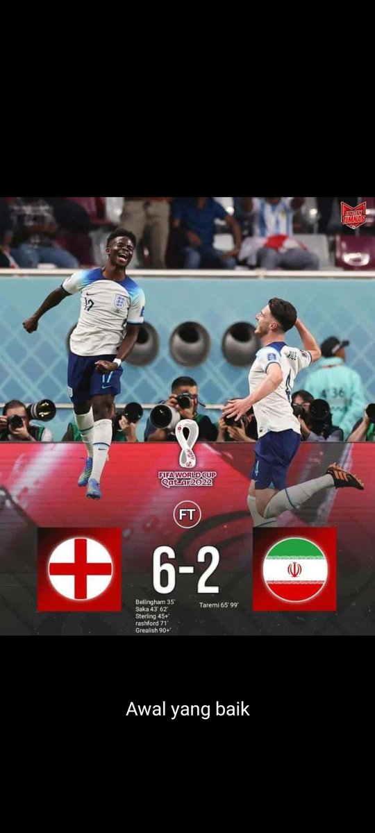 Pencapaian  baabk awal yg lumayan...inggris istimewa #pialadunia #QatarWorldCup2022