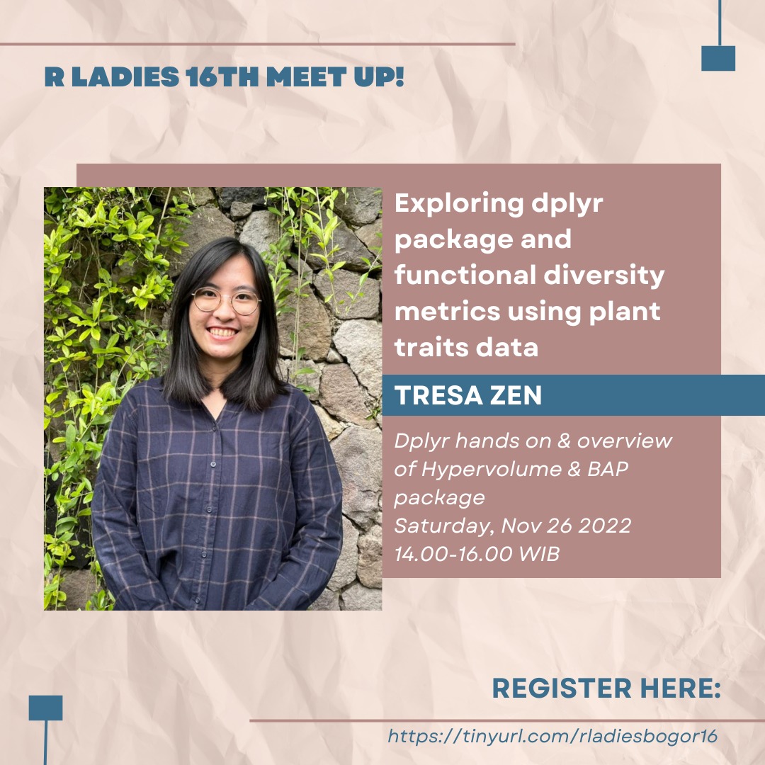 Our upcoming meet up with <a href="/tresazen/">Tresa Zen</a> 🤯🤯 Come join this Saturday. Link for registering is here: tinyurl.com/rladiesbogor16