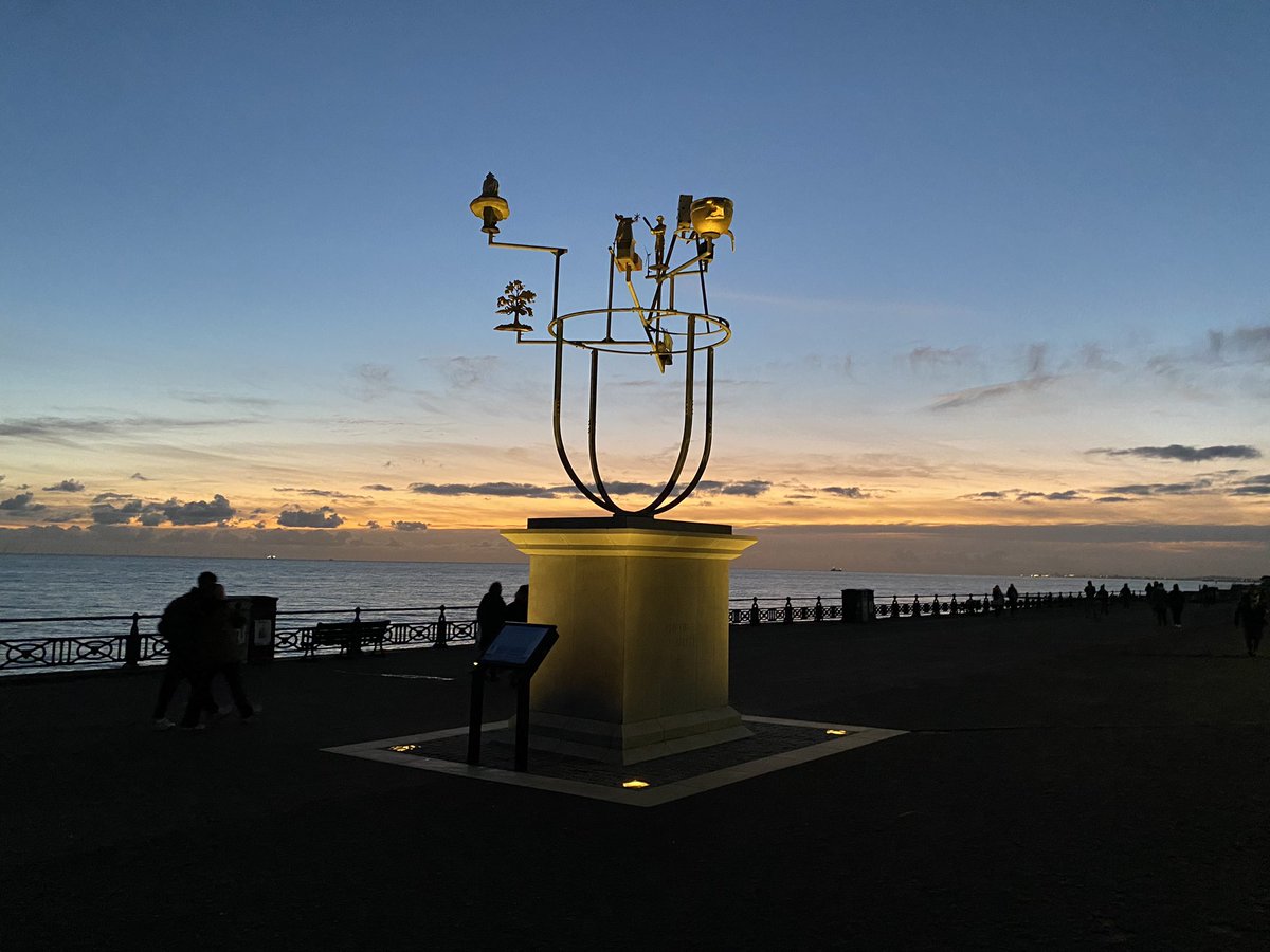 Glowing sky and Constellation. #brighton #hove #seafront #sculpture #publicart #photography