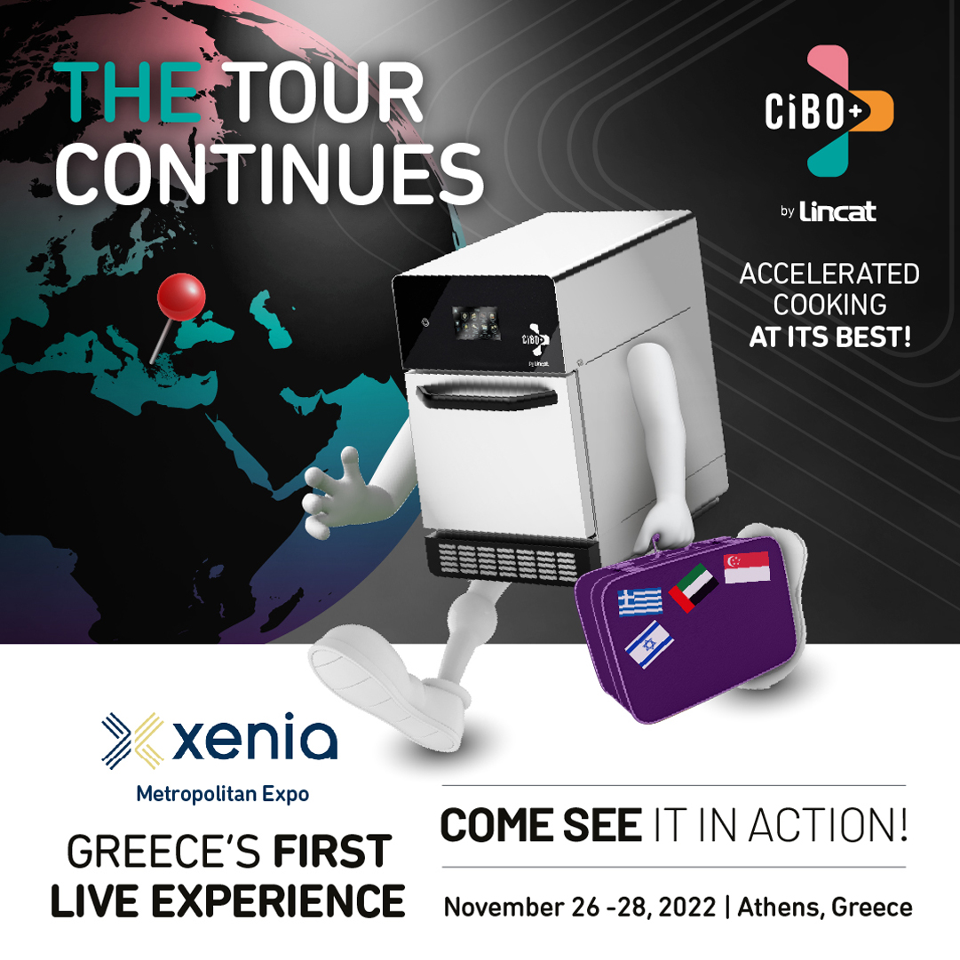 LincatLtd's tweet photo. CiBO+ is heading for Greece on Saturday! Come and see it in action at #xeniaexpo #horecaexpo

#CiBOPlus #HighSpeedCooking https://t.co/fioBrrrVr3