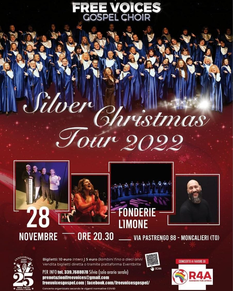 xlestrade (@xlestrade) on Twitter photo Si avvicinano le festività natalizie e aumentano sempre più le iniziative di #solidarietà.
Per il 28/11 <a href="/Rainbow4Africa/">R@inbow for Africa</a> organizza un concerto, "Silver Christmas Tour 2022", presso le Fonderie Limone, in Via Pastrengo 88 a #Moncalieri (TO).
#Eventi by xlestrade.org/eventi/ Si avvicinano le festività natalizie e aumentano sempre più le iniziative di #solidarietà.
Per il 28/11 <a href="/Rainbow4Africa/">R@inbow for Africa</a> organizza un concerto, "Silver Christmas Tour 2022", presso le Fonderie Limone, in Via Pastrengo 88 a #Moncalieri (TO).
#Eventi by xlestrade.org/eventi/