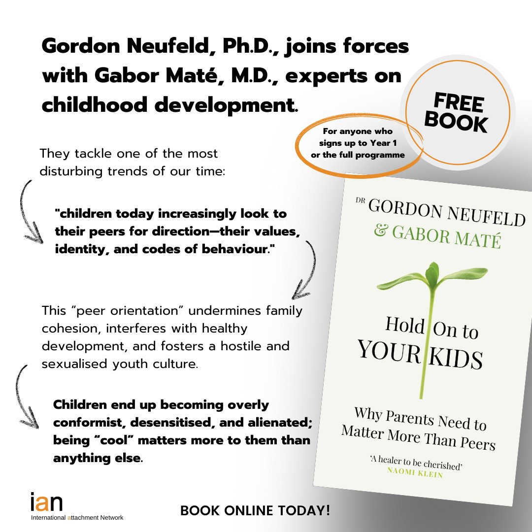 IANattachmentUK's tweet image. The day @DrGaborMate went to Gordon Neufeld for help for his son, was both daunting + empowering. Don't miss this new seminar on Sat 26 Nov 4o/c GMT. bit.ly/3FKvtSi #childpsychology #familypsychology #gordonneufeld #gabormaté #attachment #therapy