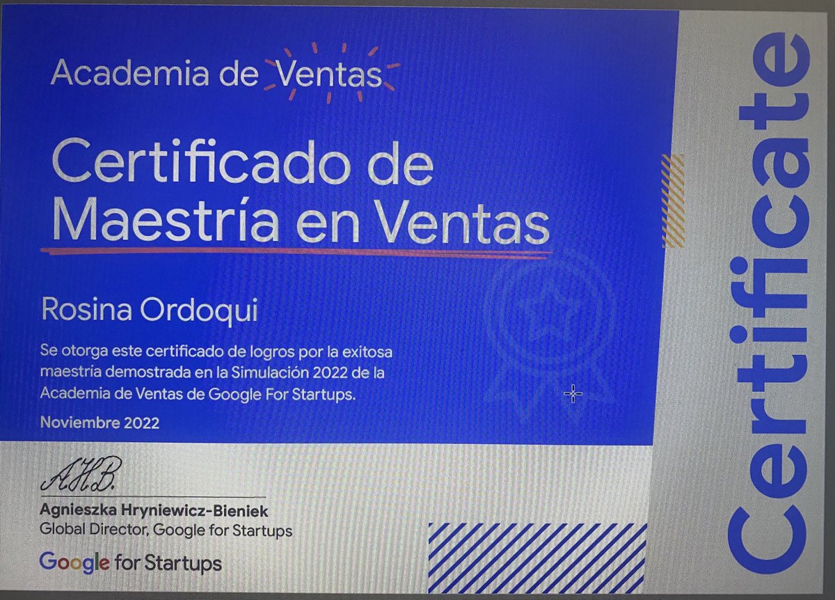 Gracias ⁦<a href="/GoogleStartups/">Google for Startups</a>⁩ por esta oportunidad ! Un éxito el aprendizaje ✨.