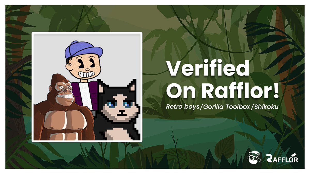 AptosMonkeys's tweet photo. Welcome @GorillaToolbox  @RetroBoysClub and @Shi_Ko_Ku_ to Rafflor!

Who will be the next collection?

#Aptos #AptosMovement https://t.co/HytBujUPMR