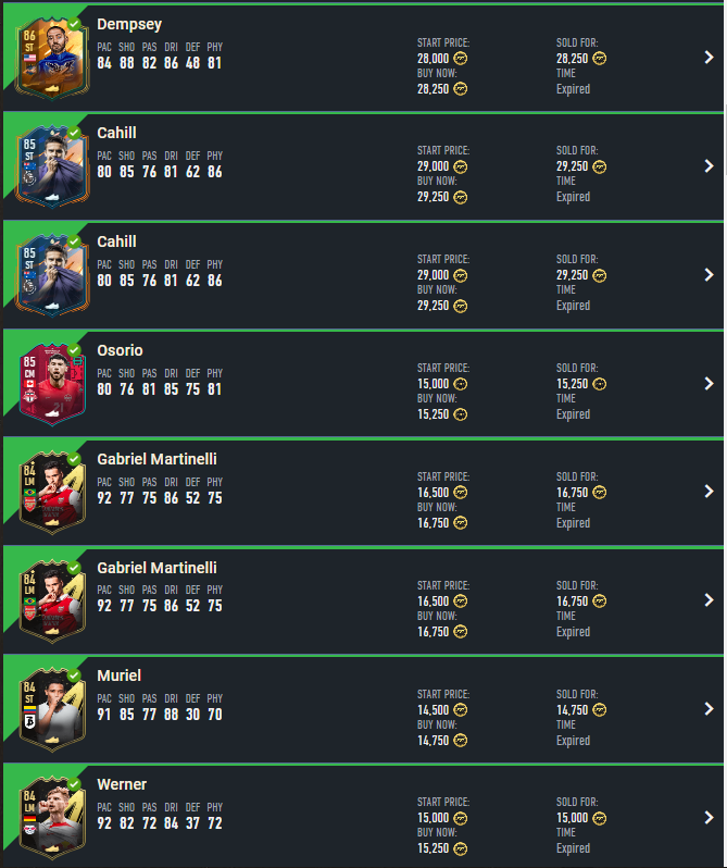 LionFut's tweet photo. Here are the sales since yesterday evening 👇🏼

#FIFA23 #FUT #FUT23 https://t.co/O3CWdGfrA8