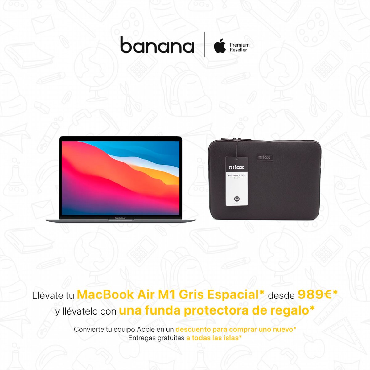 BananaComputer's tweet photo. ¿Estas preparado para las navidades? 🎄 consigue un producto #Apple con descuento educativo para que los más pequeños disfruten de los momentos de estudio y los momentos de ocio con un increíble MacBook ➡️https://t.co/UGiTMfWqDY https://t.co/hjUp5JsYb1