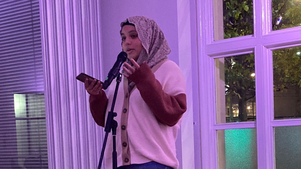 AIUCentre's tweet photo. Some more pictures from last night's #IAM2022 Event.
We'd also like to thank the Student Team helpers from @UoMLibrary who helped to make the event run so well.
@MuslimWritersUK
#IAM22 #IAM #IAM2022.
We loved the readings from @darkacademiazen, @AminaBeg2 & MariamChowdhury
1/3 https://t.co/brUa3RTN8I