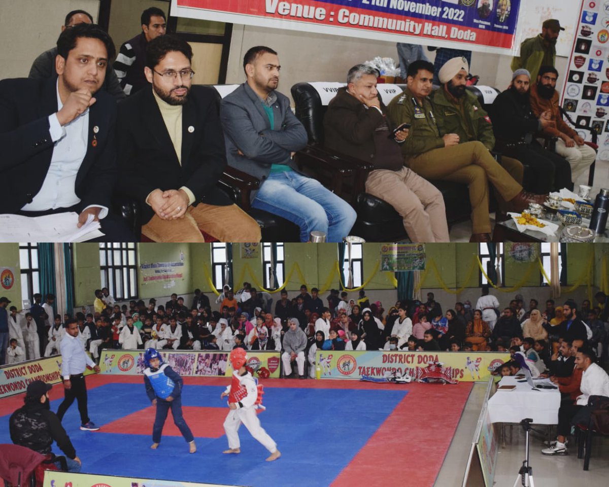 CentreDoda's tweet photo. 3rd District Doda Taekwondo Championships-2022 concluded at Doda.DC Doda @vishesh_jk  was the Chief Guest alongwith SSP Doda, @Qayoomkps 
@diprjk
@nyks_doda
@DistrictDoda 
@Divcomjammu 
@ddnews_jammu https://t.co/lQNnN5AxBb