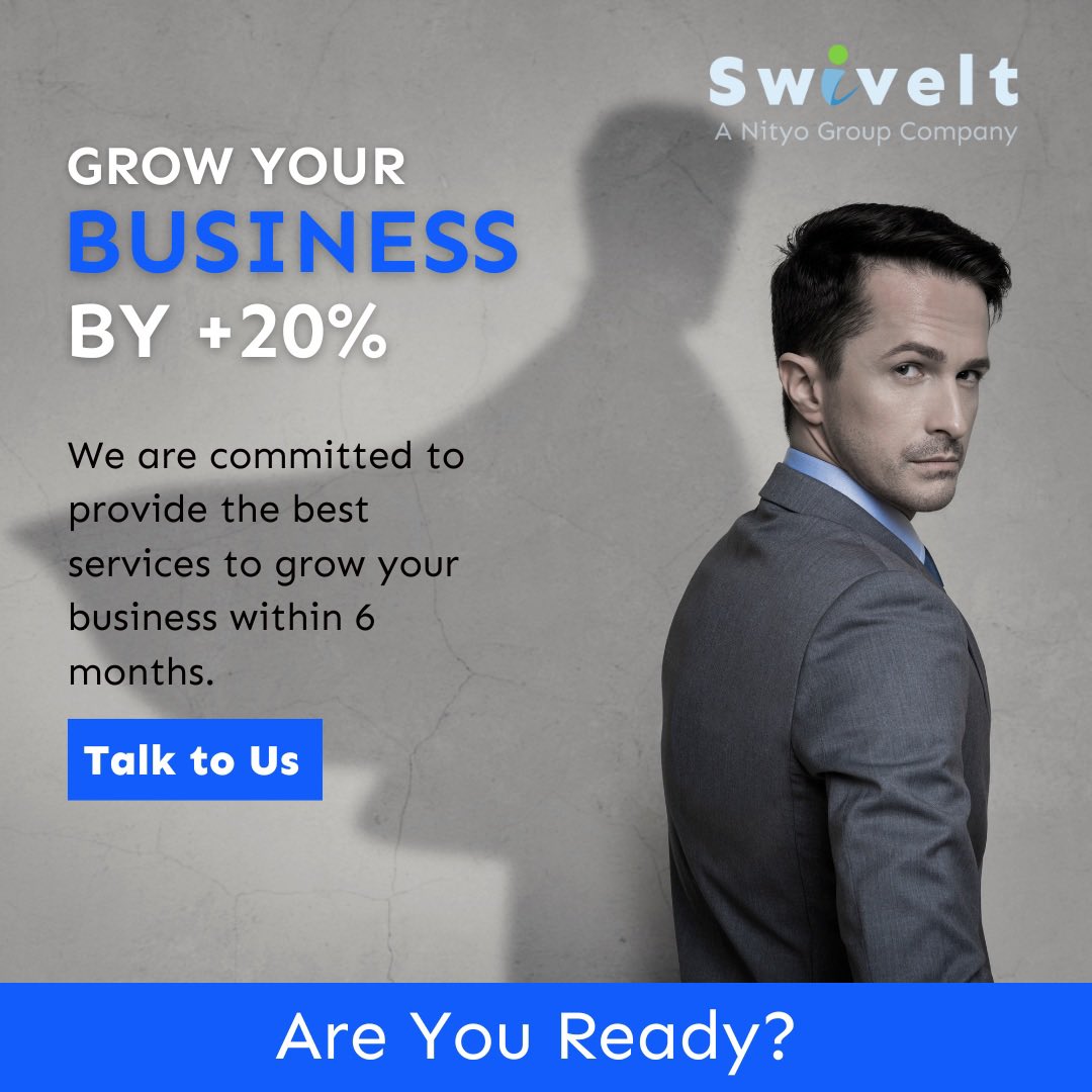 Swivelt2's tweet photo. Yes, you read it right.
With our highly experienced sales teams and  technologies,#Swivelt makes it possible for you to grow your business by 20% within 6 months.

Your first step towards your #businessgrowth is right here https://t.co/bWbrCMIPrt

#business #sales #saasgrowth https://t.co/2ujfnUEHQE