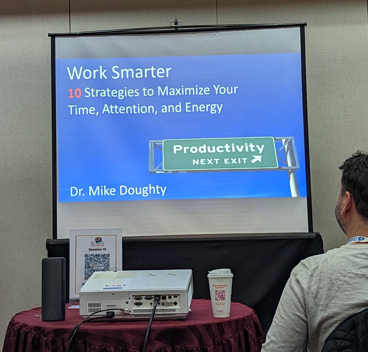 At it bright and early looking for strategies to keep productivity up and still maintain balance! 
#NYSCATE22