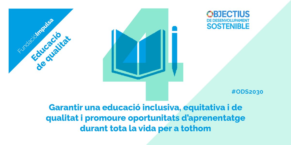 FundacioImpulsa's tweet photo. 🌐#ODS 4 - Educació de qualitat 

🎓A través dels #ProgramesImpulsa promovem que els #joves a qui acompanyem i bequem accedeixin a estudis de #FP i generin una xarxa d’experiències i de relacions àmplies i arrelades al territori, amb la complicitat dels centres educatius https://t.co/xxlHHQD9CX