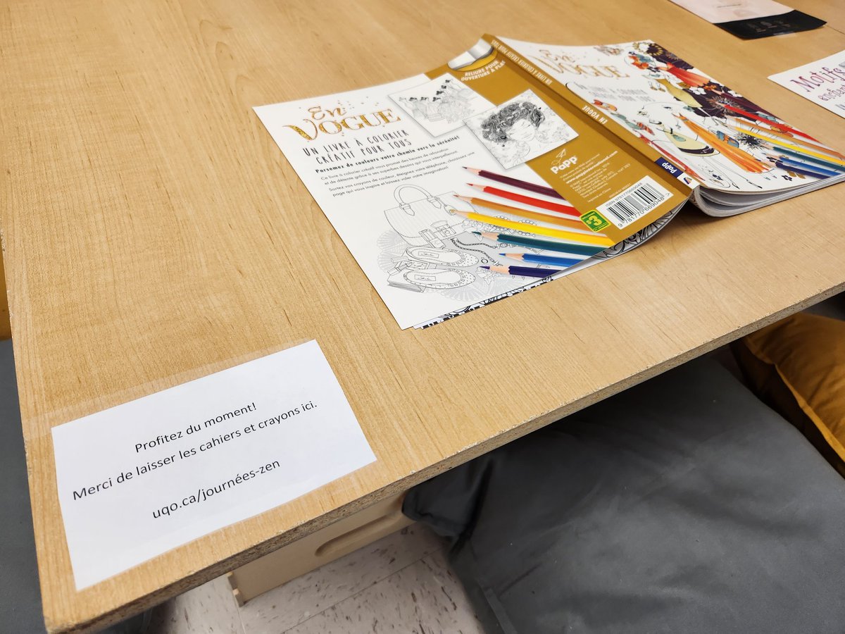 mlaflam3's tweet photo. Les journées zen sont de retour @UQO Profitez du moment à la bibliothèque A-Taché. De plus, nous accueillerons des visiteurs spéciaux le 23 novembre, de 11h à 13h, pour l'activité de zoothérapie. Au plaisir de vous y voir! https://t.co/6kvIPIWkkU