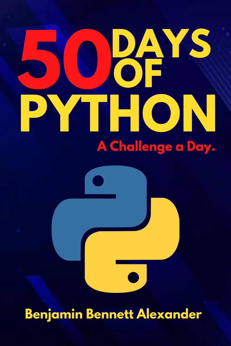 RealBenjizo's tweet photo. Python book;
Did you get a copy of 50 Days of Python?
If you are using the book, please share some feedback below. Screenshots of the questions you are tackling are welcome.
#50daysofpython https://t.co/3v2qNHLrX2