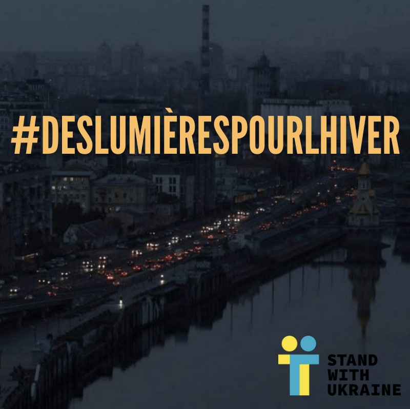Notre association #StandWithUkraine lance #DesLumièresPourLHiver pour soutenir les Ukrainiens. Le régime russe bombarde les réseaux électriques ukrainiens et revendique vouloir geler l’#Ukraine et la détruire. Nous pouvons aider à arrêter cela. #StopRussia 🧵👇