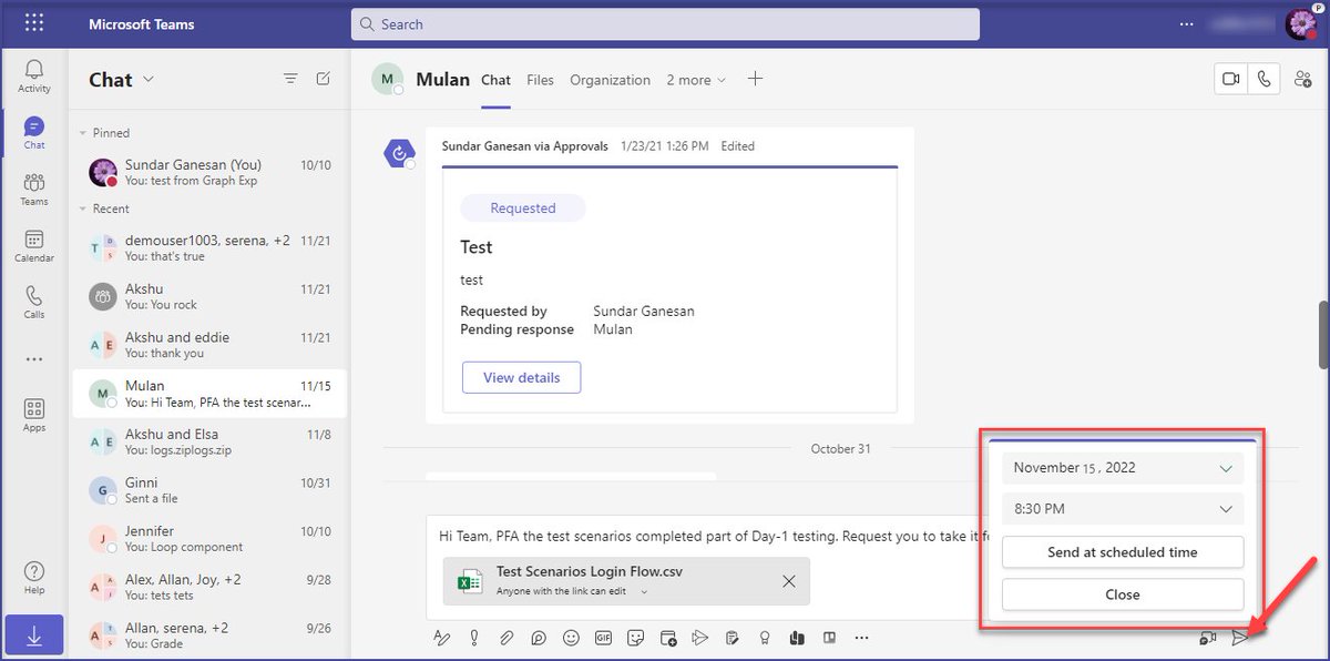 sanbss's tweet photo. Schedule Send in Teams | https://t.co/JOONAAT9lk Blog https://t.co/qRfLcDGdRb

#Microsoft365  #microsoftteams https://t.co/penwiaWelA