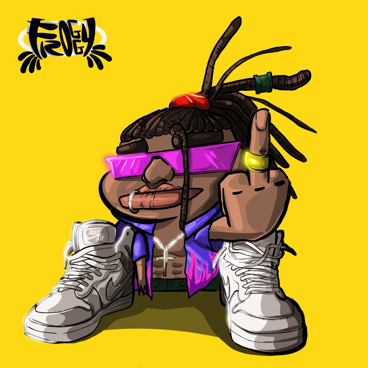 Froggy 4th 
N.4 Alpha - Fuck this world!

??/??/??

#dreadstyles #nike #nikeair #nikeshoes #nikeairforce1 #style #streetstyle #nft #nftcollection #nftcollectibles #nftcommunity #nftart #art #procreate #opensea #openseanfts