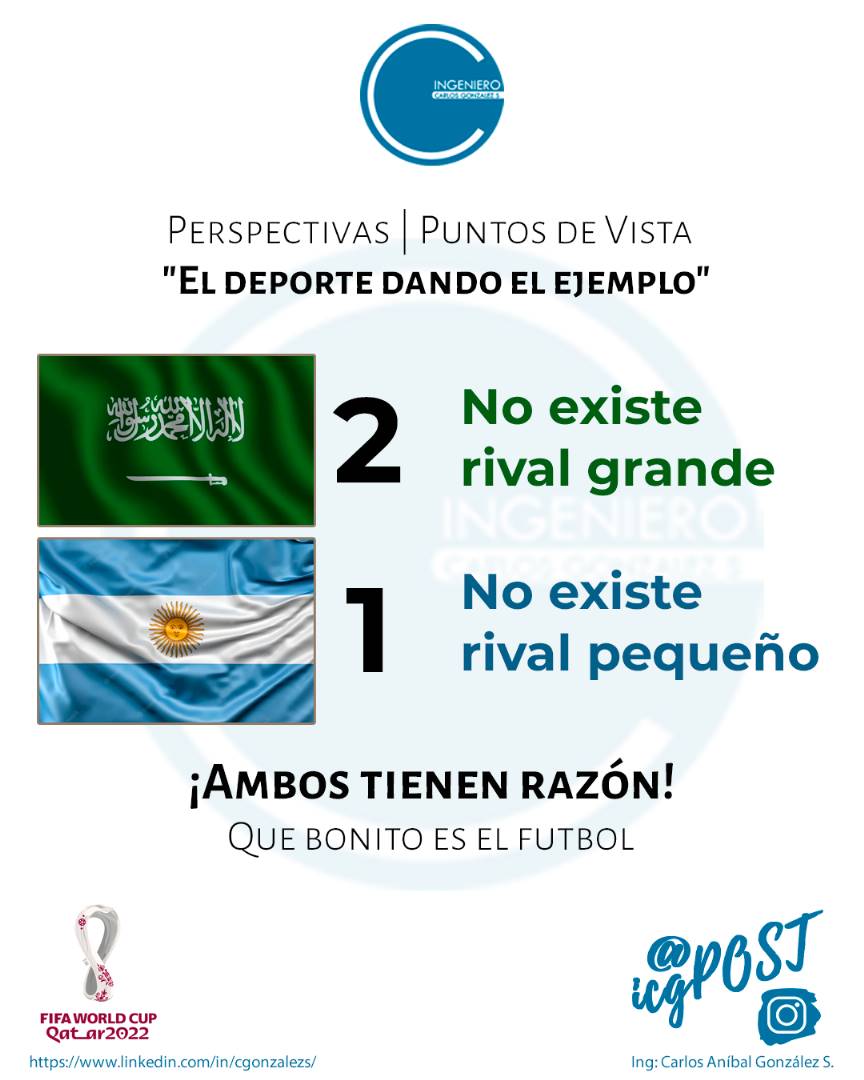 IngenioEnDatos's tweet image. No exite rival pequeño o grande, sólo rival. 

#FIFAWorldCup Argentina Vs. Arabia Saudita