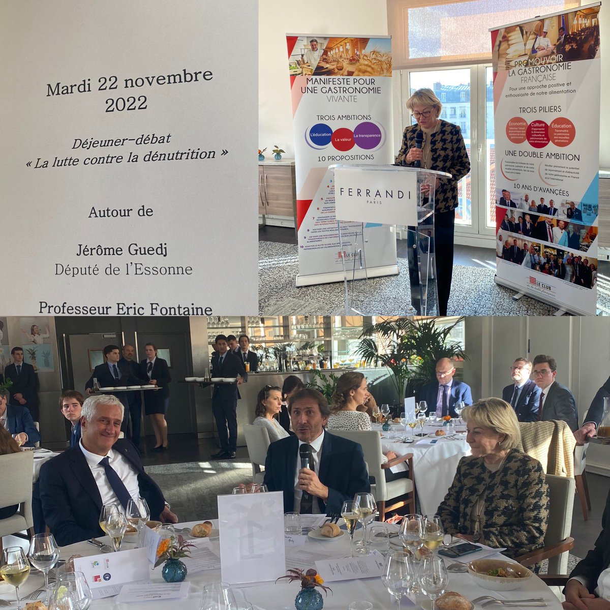 Table française (@clubtablefr) on Twitter photo Déjeuner-débat portant sur la lutte contre la #dénutrition à l’école <a href="/FERRANDIParis/">FERRANDI Paris</a> autour de <a href="/JeromeGuedj/">Jérôme Guedj</a> et du collectif <a href="/stopdenutrition/">Collectif Dénutrition</a>. Merci pour ces débats captivants.
<a href="/catherine_dumas/">Catherine DUMAS</a> <a href="/slayani/">SJ Layani</a> @_richardramos <a href="/sandrinejossoan/">Sandrine JOSSO🐝🌍</a> <a href="/l_saintpaul/">Laetitia Saint-Paul</a> <a href="/paulinesassard/">Pauline sassard</a> <a href="/Solidarite_gouv/">Ministère des Solidarités</a>. Déjeuner-débat portant sur la lutte contre la #dénutrition à l’école <a href="/FERRANDIParis/">FERRANDI Paris</a> autour de <a href="/JeromeGuedj/">Jérôme Guedj</a> et du collectif <a href="/stopdenutrition/">Collectif Dénutrition</a>. Merci pour ces débats captivants.
<a href="/catherine_dumas/">Catherine DUMAS</a> <a href="/slayani/">SJ Layani</a> @_richardramos <a href="/sandrinejossoan/">Sandrine JOSSO🐝🌍</a> <a href="/l_saintpaul/">Laetitia Saint-Paul</a> <a href="/paulinesassard/">Pauline sassard</a> <a href="/Solidarite_gouv/">Ministère des Solidarités</a>.