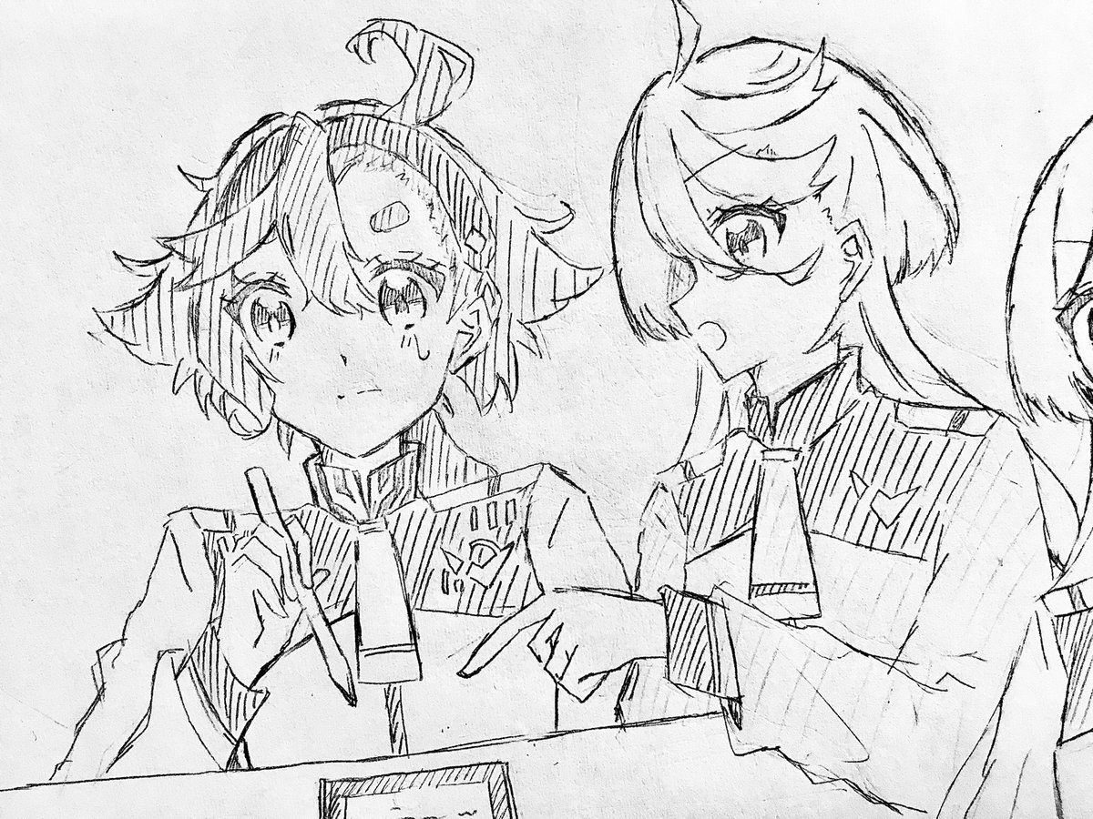ラクガキ…お勉強するスレミオ 