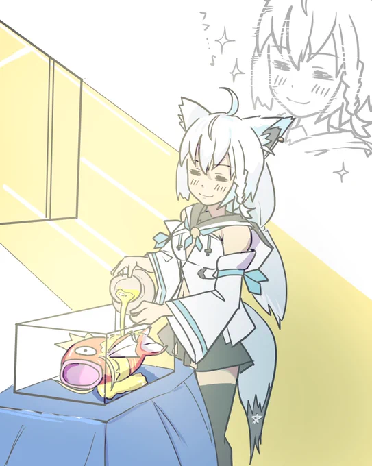 #絵フブキ これでもう赤くない。。。フフッ 