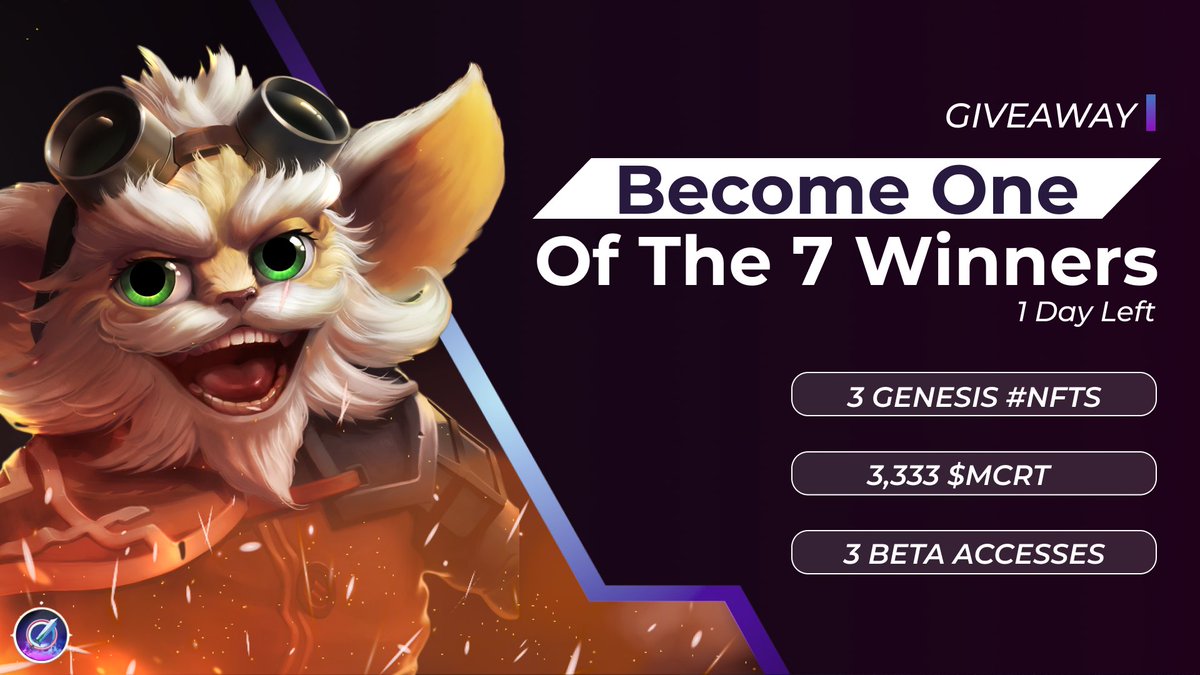 MagicCraftGame's tweet photo. #MagicCrafters, Black Friday week has come!

To praise our favourite community we decided to #giveaway our 3 Genesis #NFTs, 3,333 $MCRT, 3 Beta accesses🥳

To become one of the 7 winners:
✅Follow, like, RT
✅Tag us
✅Write why you love #MagicCraft in the comments

Last day‼️ https://t.co/4ozKrAfB0l
