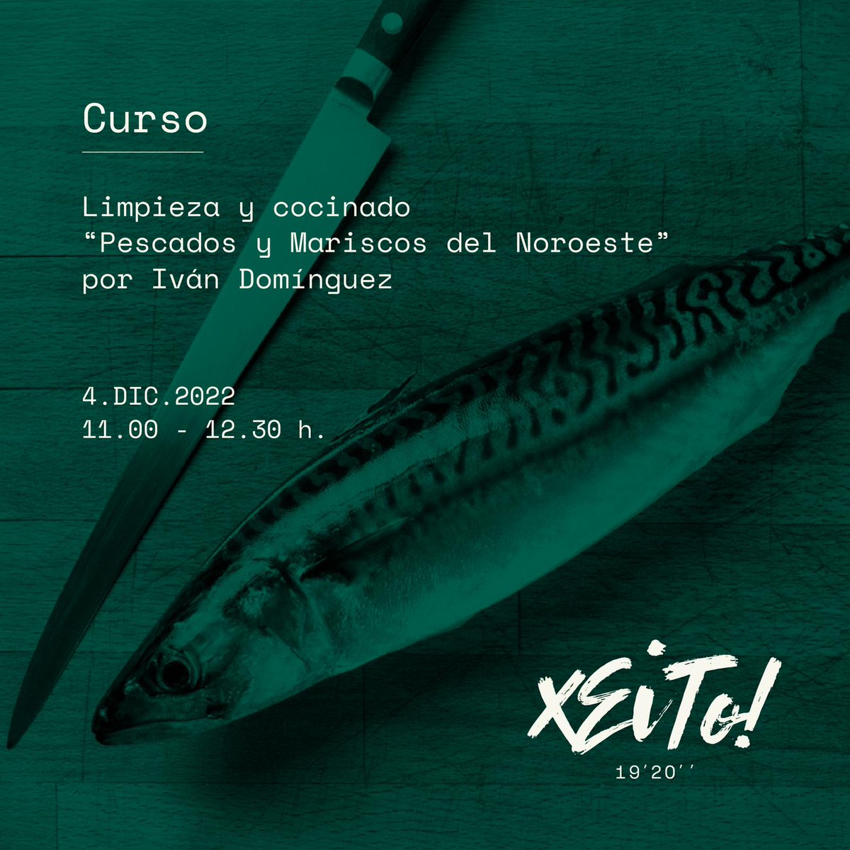 🔪 ¡Afilamos cuchillos! 🔪
¿Quieres aprender a limpiar y cocinar pescados y mariscos? 
Apúntate ya a nuestro curso con <a href="/ipuntodominguez/">iPuNTo</a>.         
💥Plazas limitadas💥
4 DE DICIEMBRE
11:00-12:30H
PRECIO: 65€
INSCRIPCIÓN: Mándanos un mensaje directo