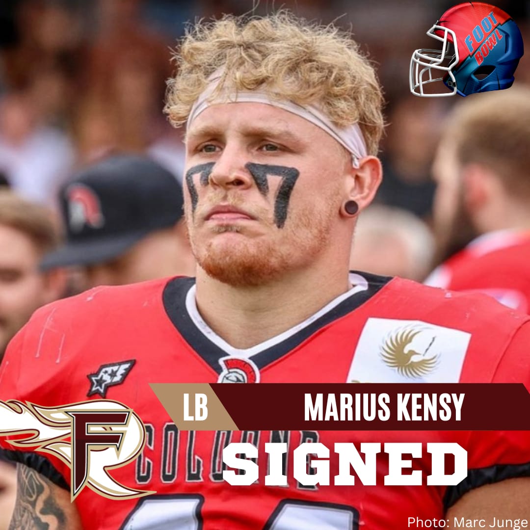 aroundtheelf's tweet photo. Marius Kensy, a 24-year-old from Gelsenkirchen, strengthens the linebacker unit at Rhein Fire. #ELFSigning 

https://t.co/JBpfFoxB97 https://t.co/A8dtJpMSur