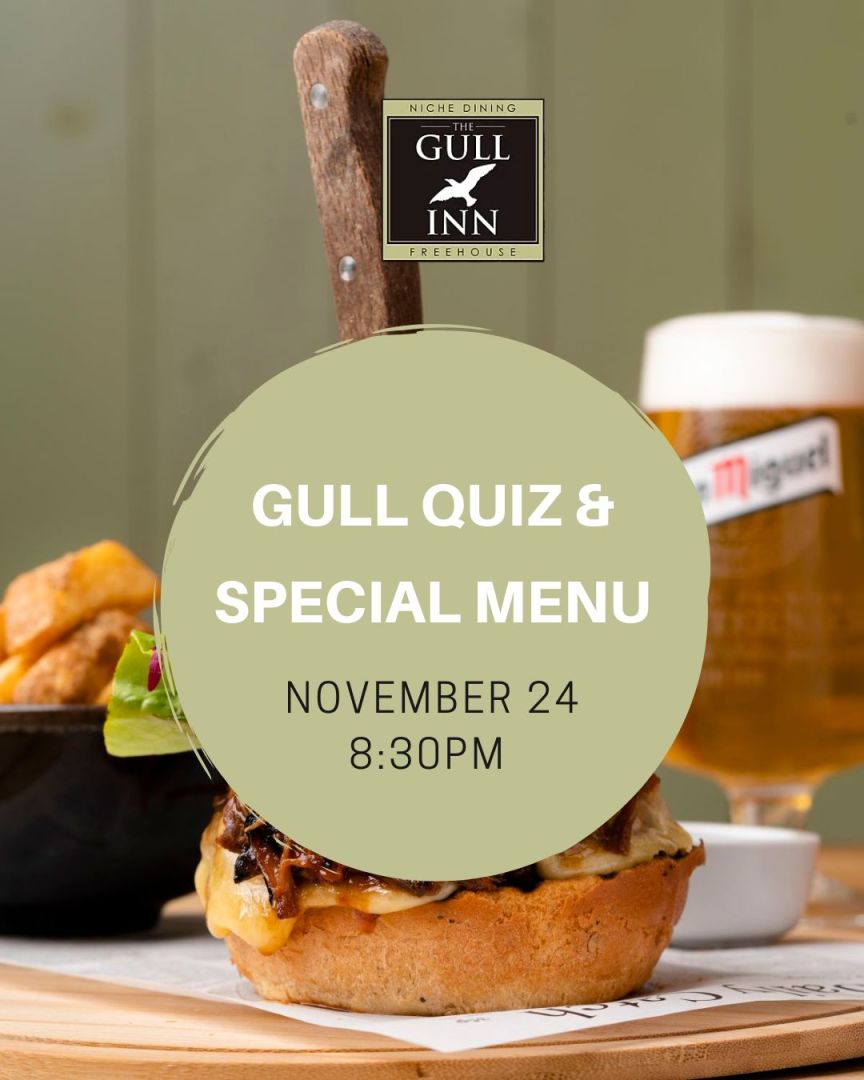 TheGullInn's tweet photo. Don't forget we're having Gull Quiz &amp; Special Menu this coming 24th! 🤔✨

Are you coming? https://t.co/lW9TL4NAmk