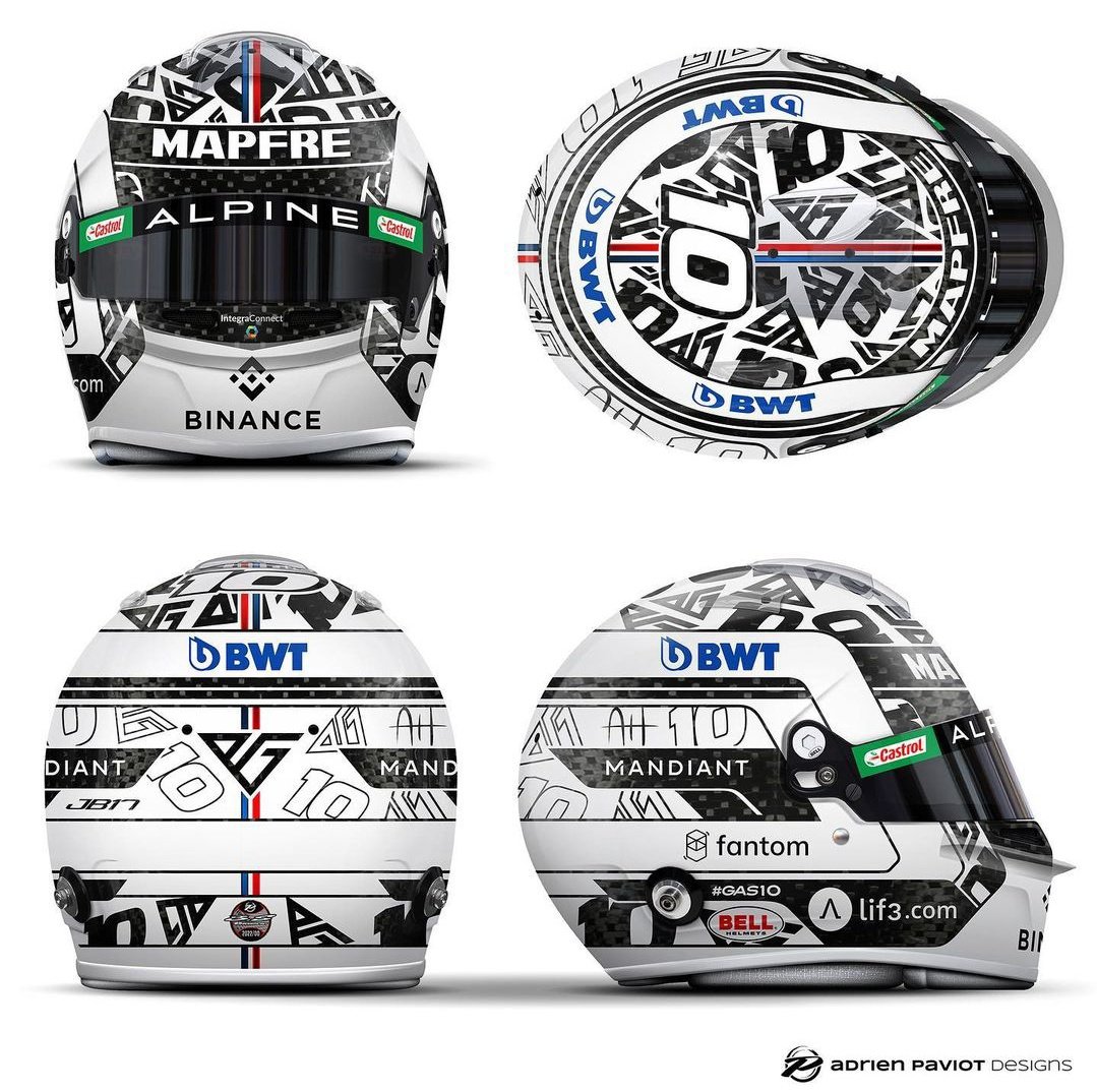 capacetesdaf1's tweet photo. Uma espiadinha no novo design do Pierre Gasly para a temporada de 2023 com a Alpine

Design: Adrien Paviot https://t.co/ZmOmK4VTZQ