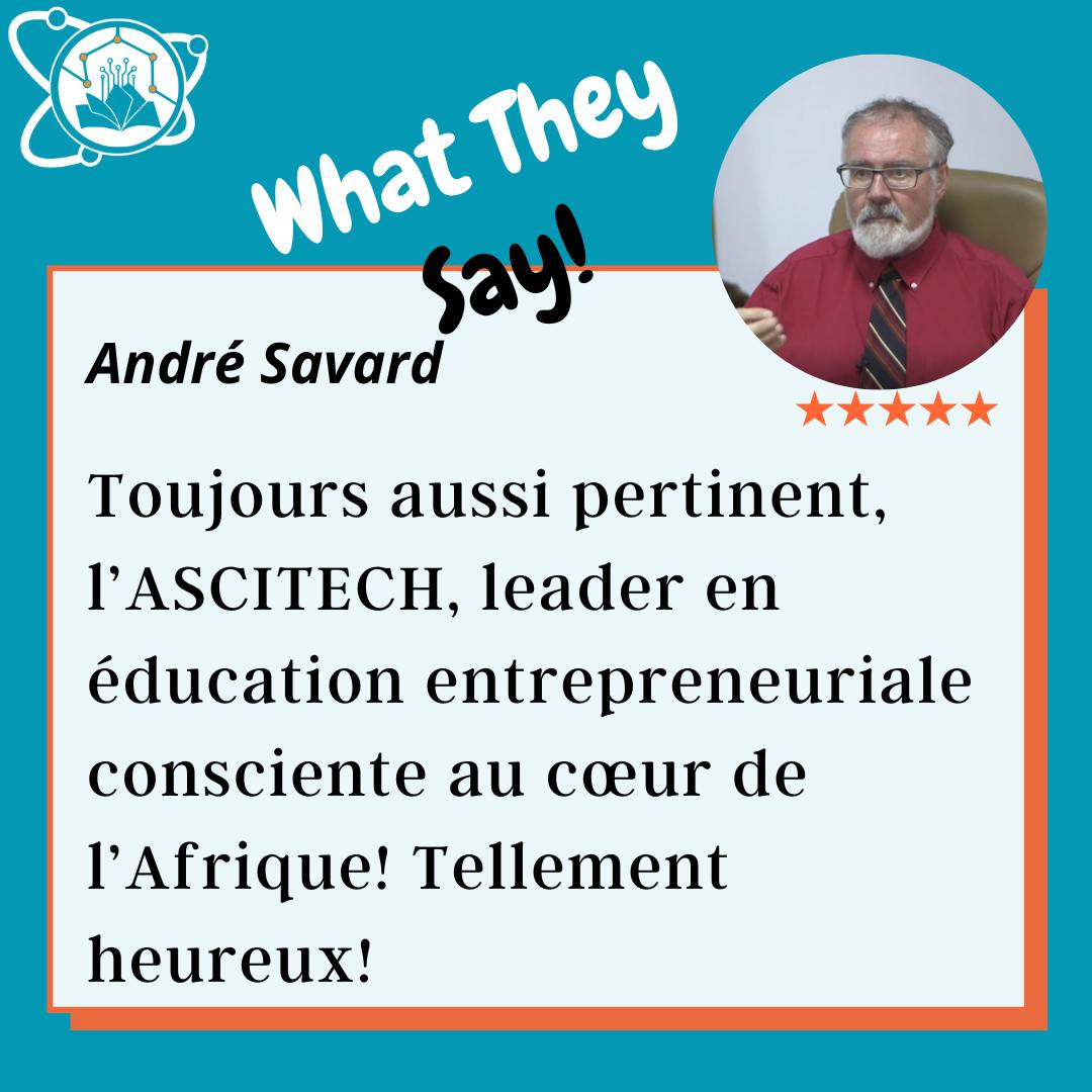 Réseau international Oiecec | Une équipe engagée ✨
⭐️ Bravo à <a href="/asavard1234/">André Savard</a>, de l'équipe d'Idée éducation entrepreneuriale qui accompagne l'<a href="/the_ascitech/">Ascitech - Academy of Science & Technology</a> une académie bilingue centrée sur des pratiques d'entrepreneuriat conscient en République démocratique du Congo 🌎👏#Ascitech