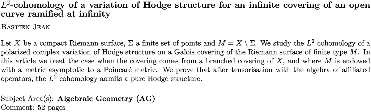 math.AG Algebraic Geometry daily arXiv submissions tweet media