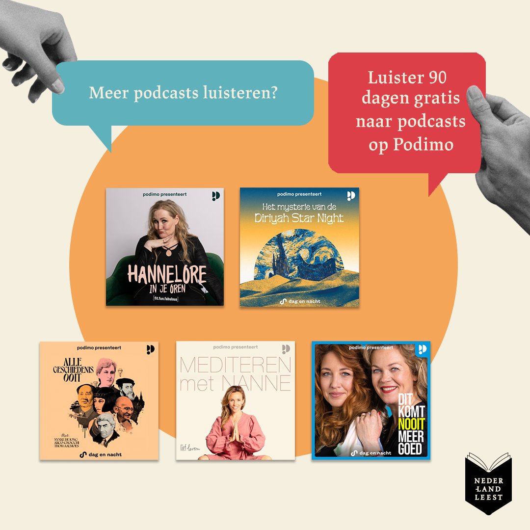 Wil je nou meer podcasts luisteren in het thema Oud worden, jong blijven? Podimo geeft een aantal tips en heeft een mooie actie: luister 90 dagen gratis naar alle content! Lees hier meer over de actie: hebban.nl/nederlandleest…